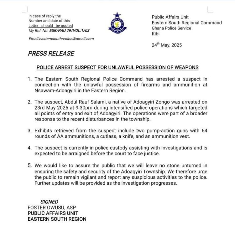 Police arrest suspect for unlawful possession of weapons – Rainbow ...